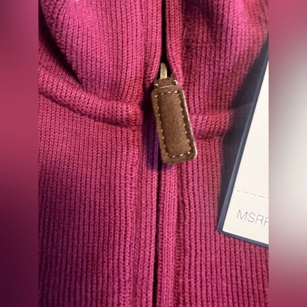 Polo Ralph Lauren Mens 1/4 Zip Sweater Size XL  Estate Rib Pullover Red NWT